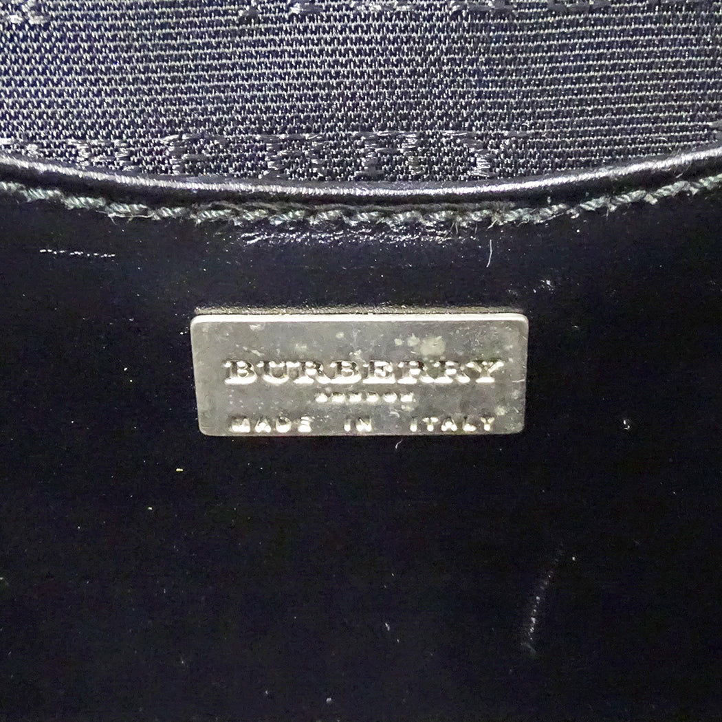 BURBERRY バーバリー ショルダーバッグ ブラック レザー レディース 【中古】