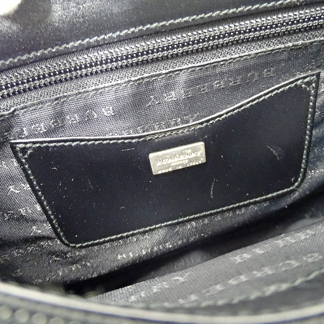 BURBERRY バーバリー ショルダーバッグ ブラック レザー レディース 【中古】