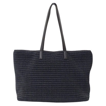 SAINT LAURENT サンローラン トートバッグ ブラック 490793 ラフィア レディース 【中古】