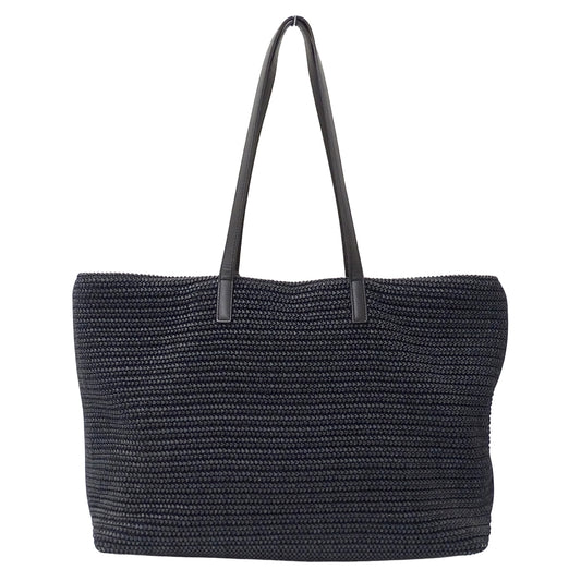 SAINT LAURENT サンローラン トートバッグ ブラック 490793 ラフィア レディース 【中古】