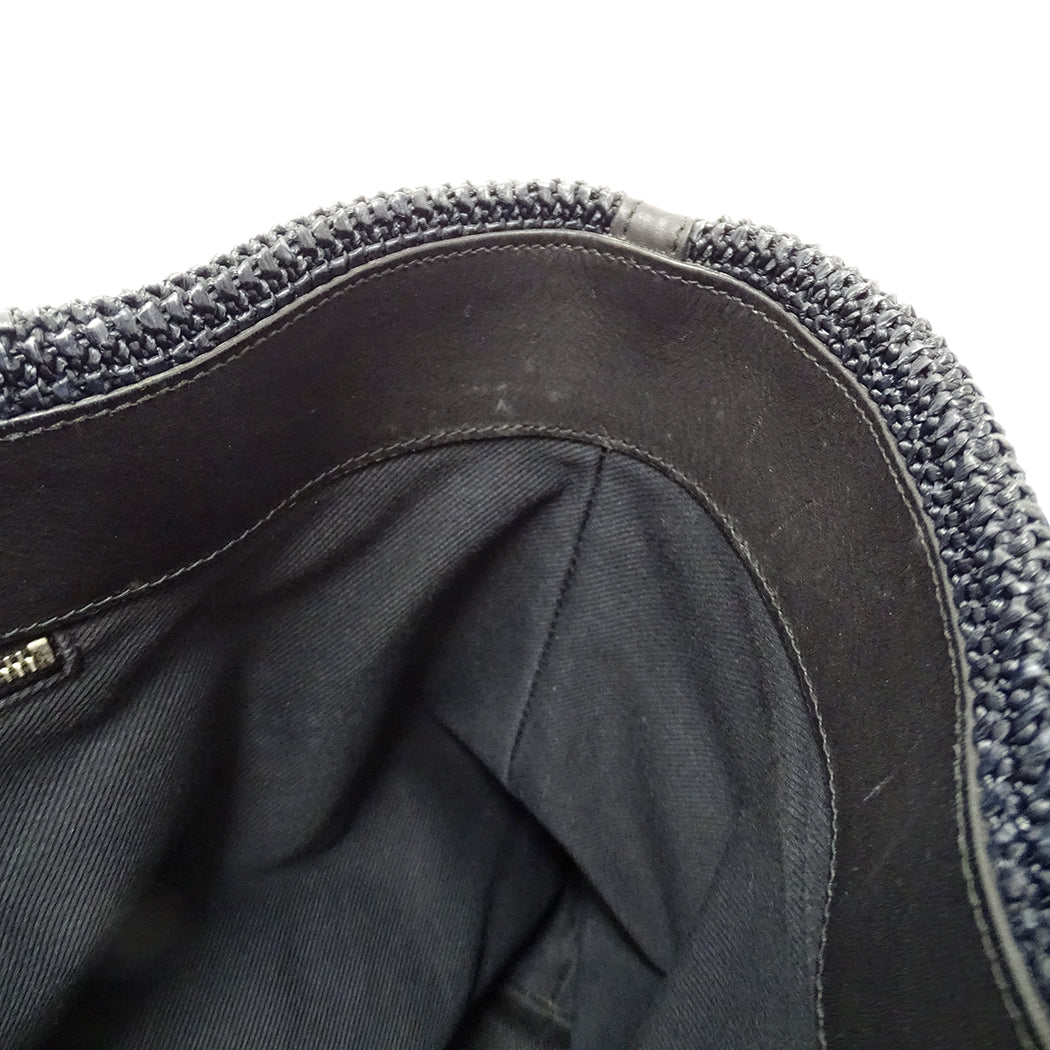 SAINT LAURENT サンローラン トートバッグ ブラック 490793 ラフィア レディース 【中古】