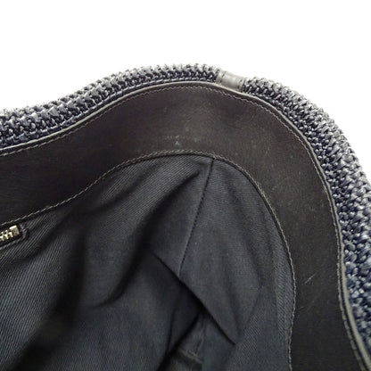 SAINT LAURENT サンローラン トートバッグ ブラック 490793 ラフィア レディース 【中古】