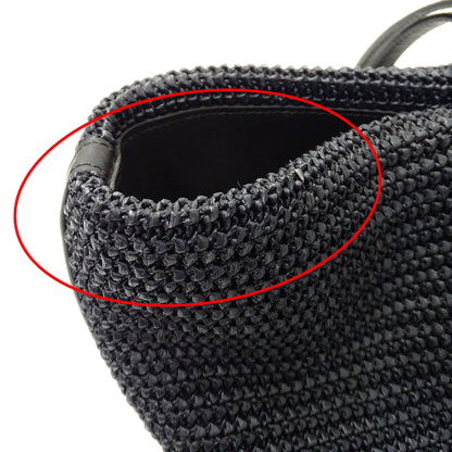 SAINT LAURENT サンローラン トートバッグ ブラック 490793 ラフィア レディース 【中古】