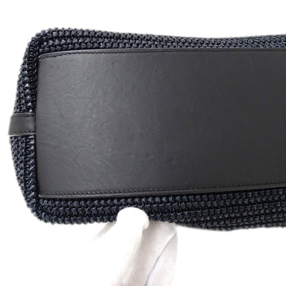SAINT LAURENT サンローラン トートバッグ ブラック 490793 ラフィア レディース 【中古】
