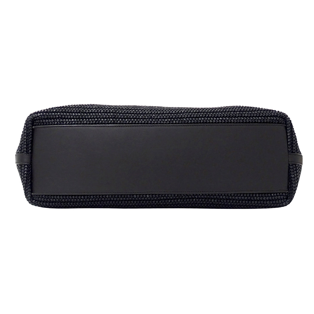 SAINT LAURENT サンローラン トートバッグ ブラック 490793 ラフィア レディース 【中古】