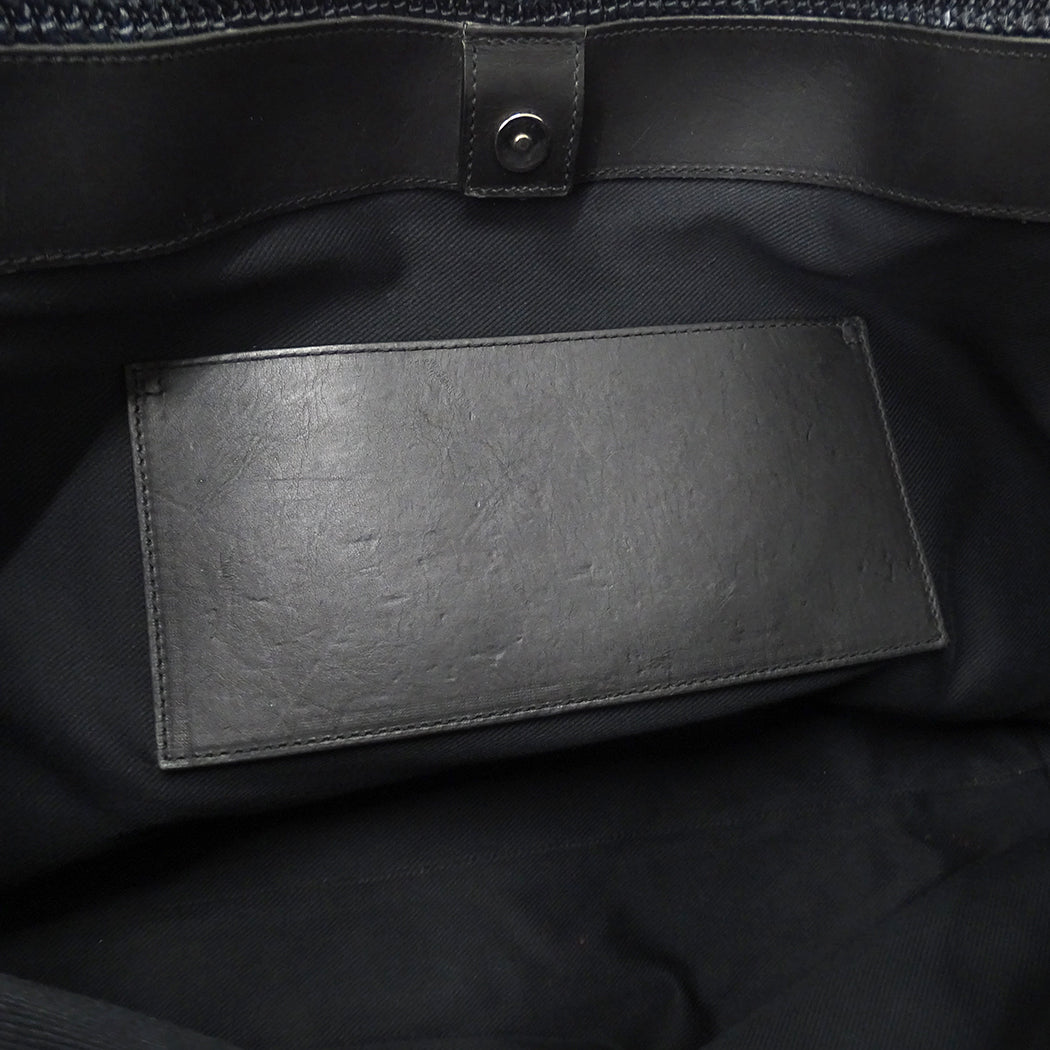 SAINT LAURENT サンローラン トートバッグ ブラック 490793 ラフィア レディース 【中古】