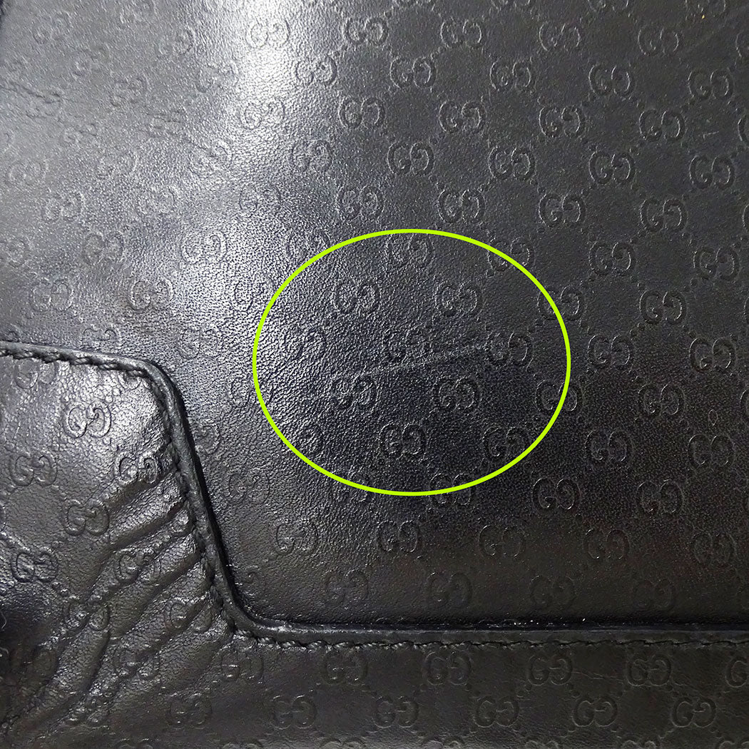 GUCCI グッチ ハンドバッグ マイクログッチシマ ブラック 000・0852 レザー レディース 【中古】