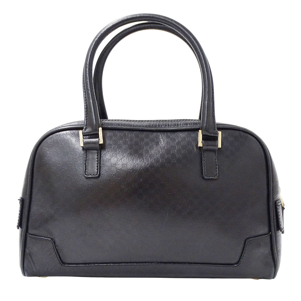 GUCCI グッチ ハンドバッグ マイクログッチシマ ブラック 000・0852 レザー レディース 【中古】