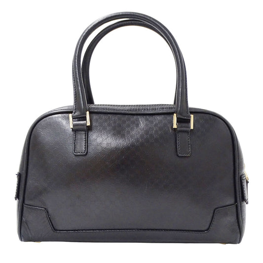 GUCCI グッチ ハンドバッグ マイクログッチシマ ブラック 000・0852 レザー レディース 【中古】