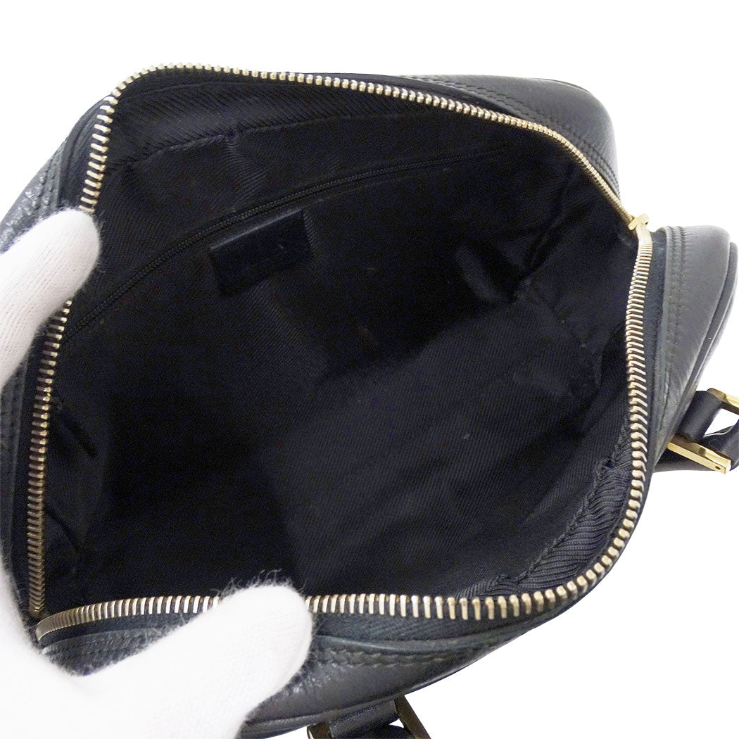 GUCCI グッチ ハンドバッグ マイクログッチシマ ブラック 000・0852 レザー レディース 【中古】