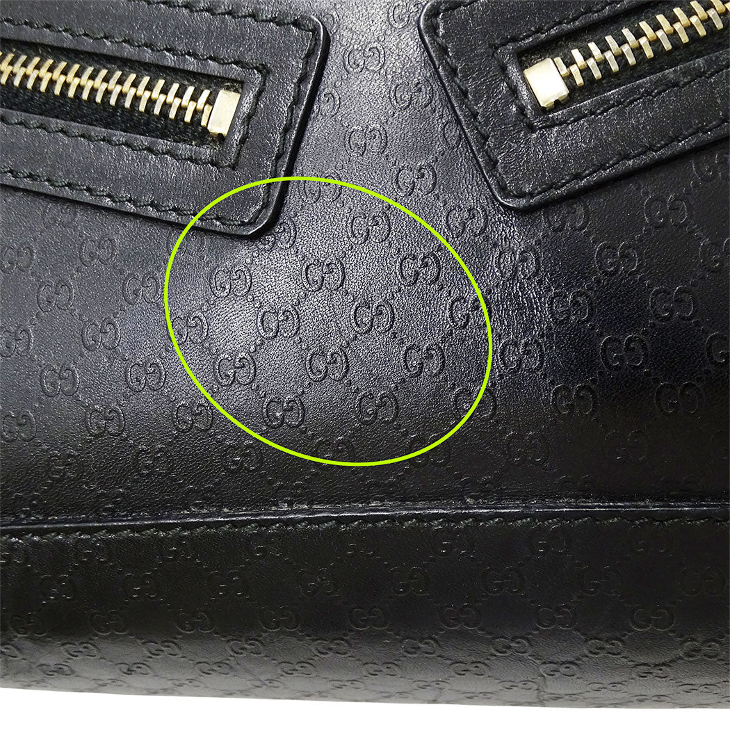 GUCCI グッチ ハンドバッグ マイクログッチシマ ブラック 000・0852 レザー レディース 【中古】