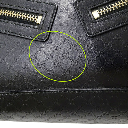 GUCCI グッチ ハンドバッグ マイクログッチシマ ブラック 000・0852 レザー レディース 【中古】