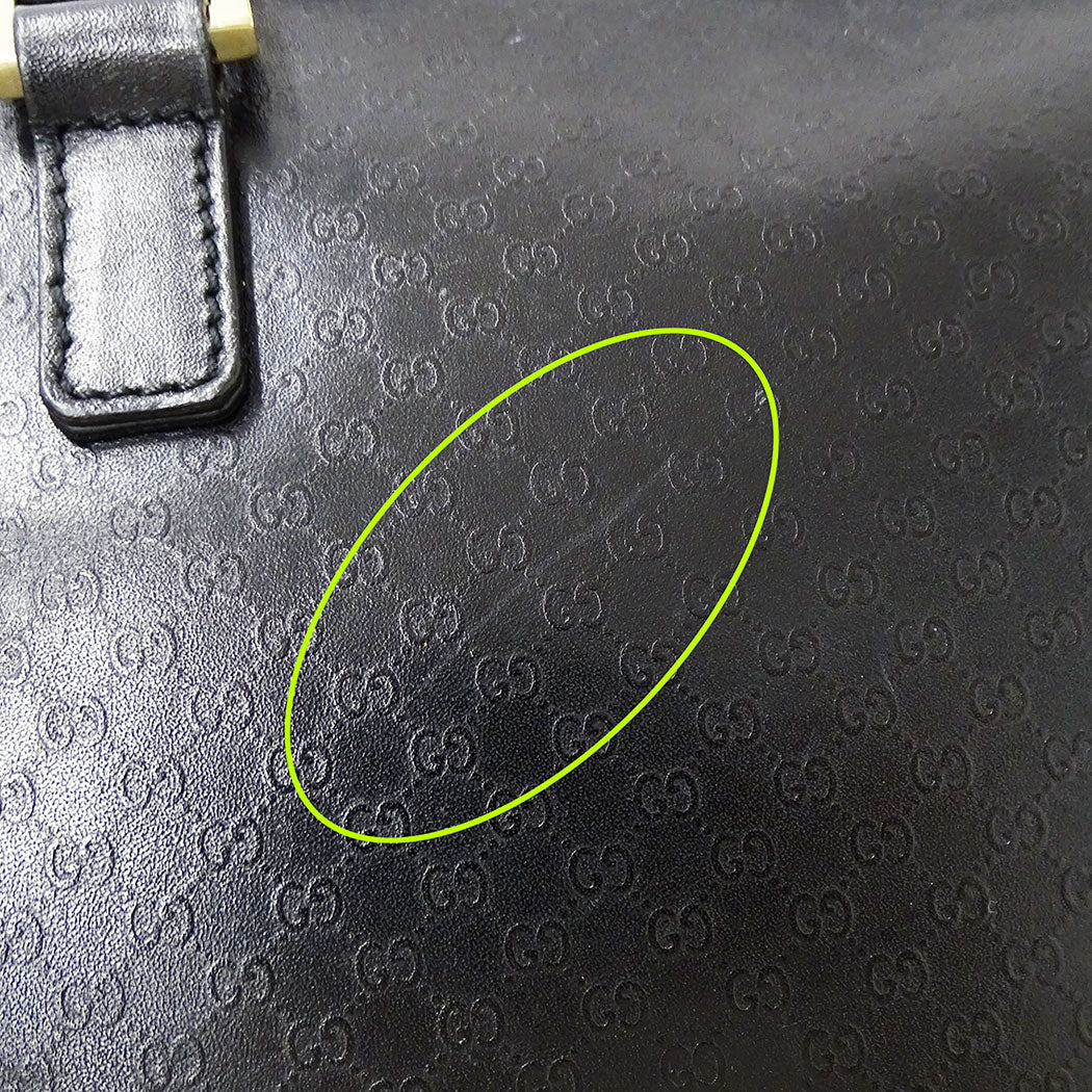 GUCCI グッチ ハンドバッグ マイクログッチシマ ブラック 000・0852 レザー レディース 【中古】