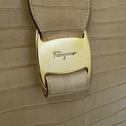 Ferragamo フェラガモ 2wayバッグ ヴァラ ベージュ レザー レディース 【中古】