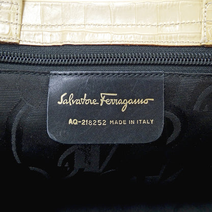 Ferragamo フェラガモ 2wayバッグ ヴァラ ベージュ レザー レディース 【中古】