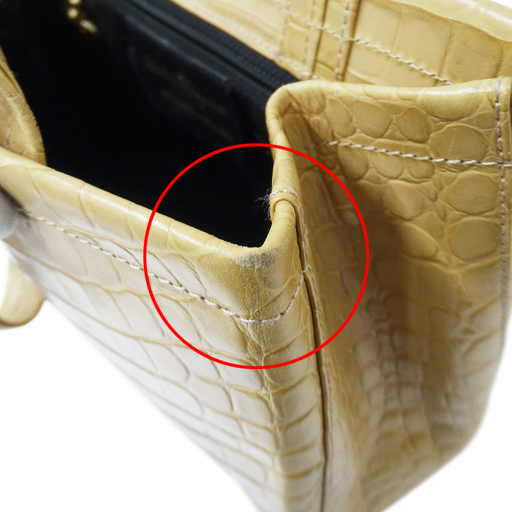 Ferragamo フェラガモ 2wayバッグ ヴァラ ベージュ レザー レディース 【中古】