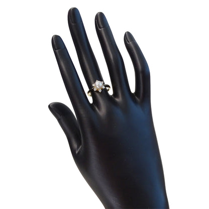 MIKIMOTO ミキモト リング 指輪 K18 パール ダイヤモンド 約11号 レディース 磨き済み【中古】
