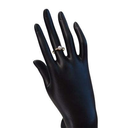 MIKIMOTO ミキモト リング 指輪 K18 パール ダイヤモンド 約10号 レディース 磨き済み【中古】