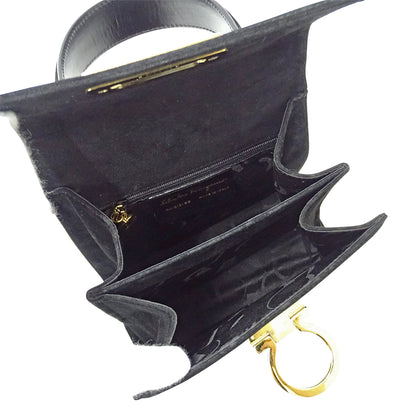 Ferragamo フェラガモ 2wayバッグ ガンチーニ ブラック BX-212193 スエード レディース 【中古】