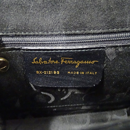 Ferragamo フェラガモ 2wayバッグ ガンチーニ ブラック BX-212193 スエード レディース 【中古】