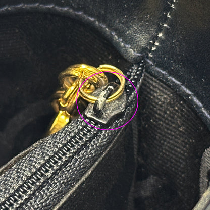 Ferragamo フェラガモ ハンドバッグ ヴァラリボン ネイビー レザー レディース 【中古】