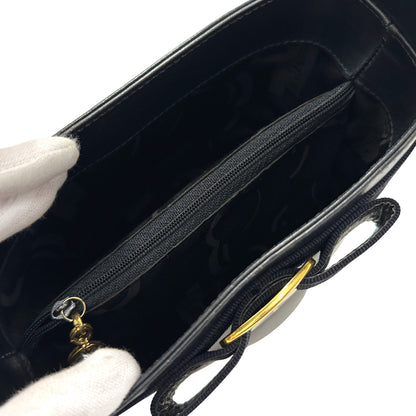 Ferragamo フェラガモ ハンドバッグ ヴァラリボン ネイビー レザー レディース 【中古】