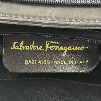 Ferragamo フェラガモ ハンドバッグ ヴァラリボン ネイビー レザー レディース 【中古】