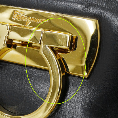 Ferragamo フェラガモ 2wayバッグ ガンチーニ ブラック レザー レディース 【中古】