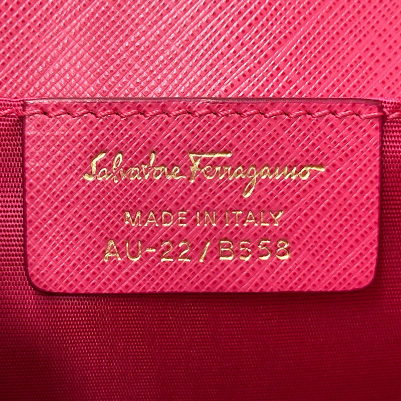 Ferragamo フェラガモ ショルダーバッグ ヴァラリボン ピンク レザー レディース 【中古】