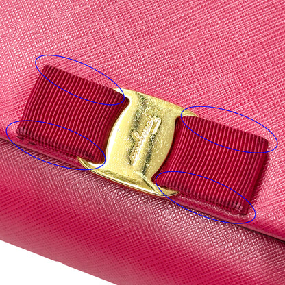 Ferragamo フェラガモ ショルダーバッグ ヴァラリボン ピンク レザー レディース 【中古】