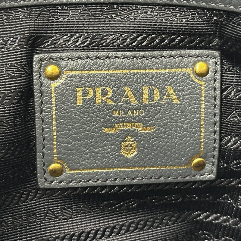 PRADA プラダ トートバッグ グレー 1BG100 レザー レディース 【中古】