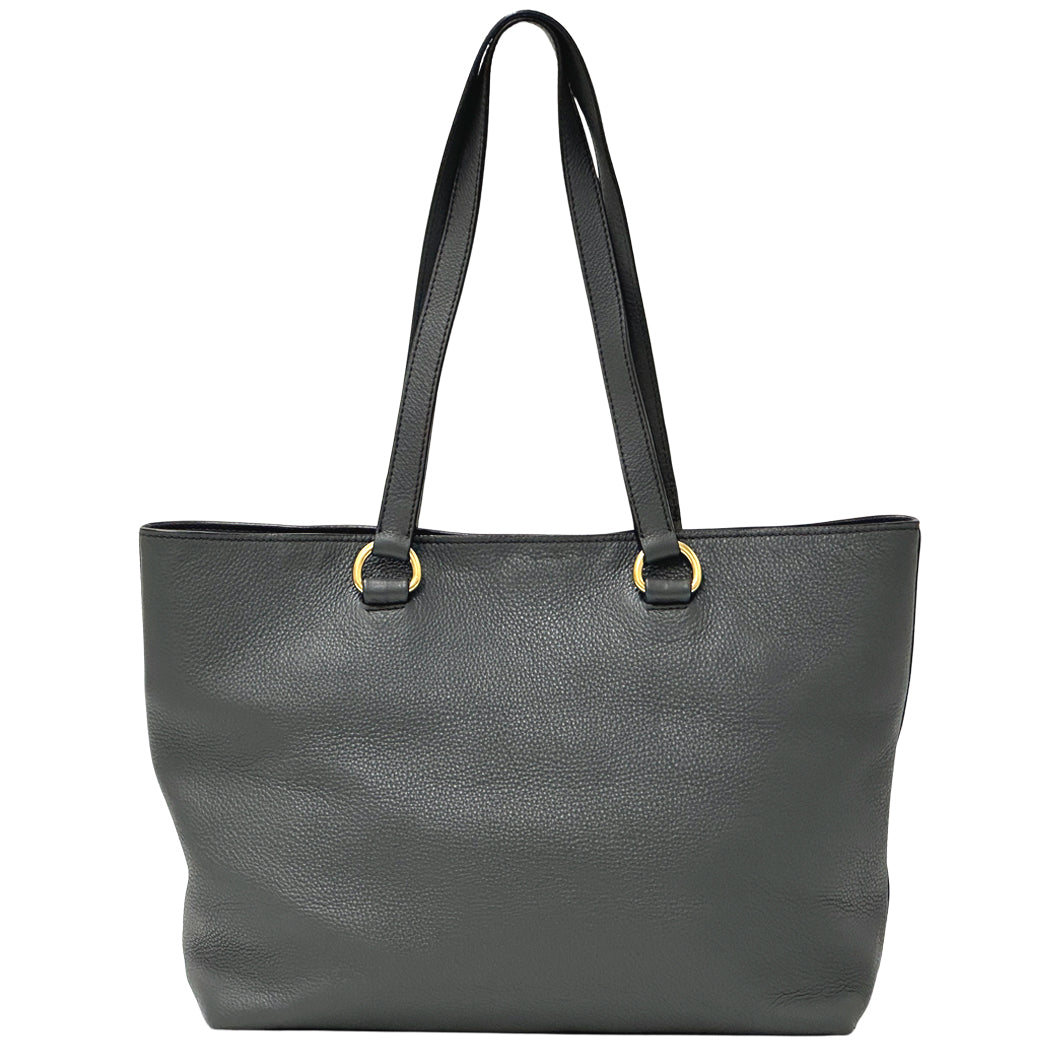 PRADA プラダ トートバッグ グレー 1BG100 レザー レディース 【中古】