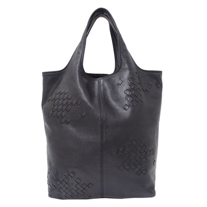 BOTTEGAVENETA ボッテガ・ヴェネタ ハンドバッグ イントレチャート ブラック レザー レディース 【中古】