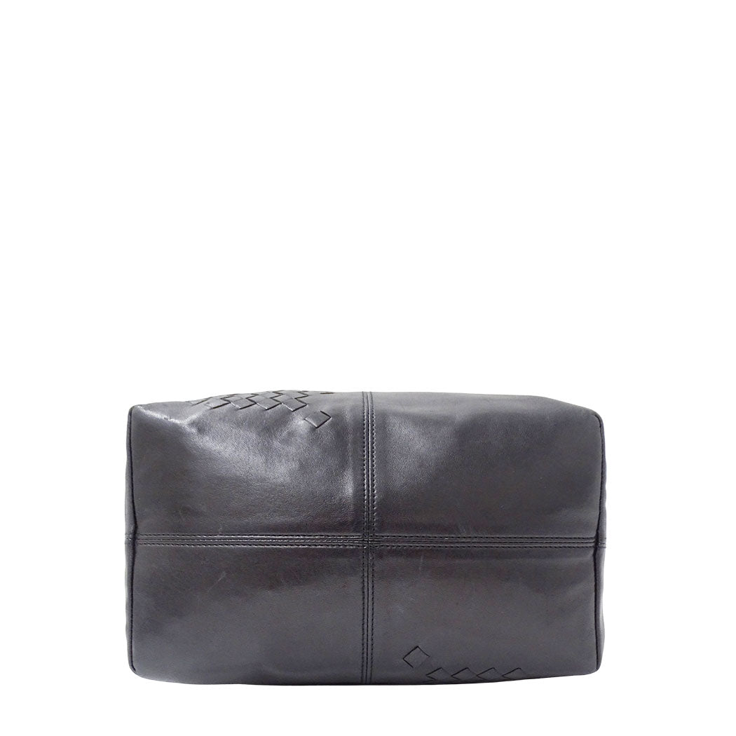 BOTTEGAVENETA ボッテガ・ヴェネタ ハンドバッグ イントレチャート ブラック レザー レディース 【中古】