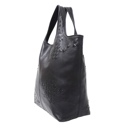BOTTEGAVENETA ボッテガ・ヴェネタ ハンドバッグ イントレチャート ブラック レザー レディース 【中古】