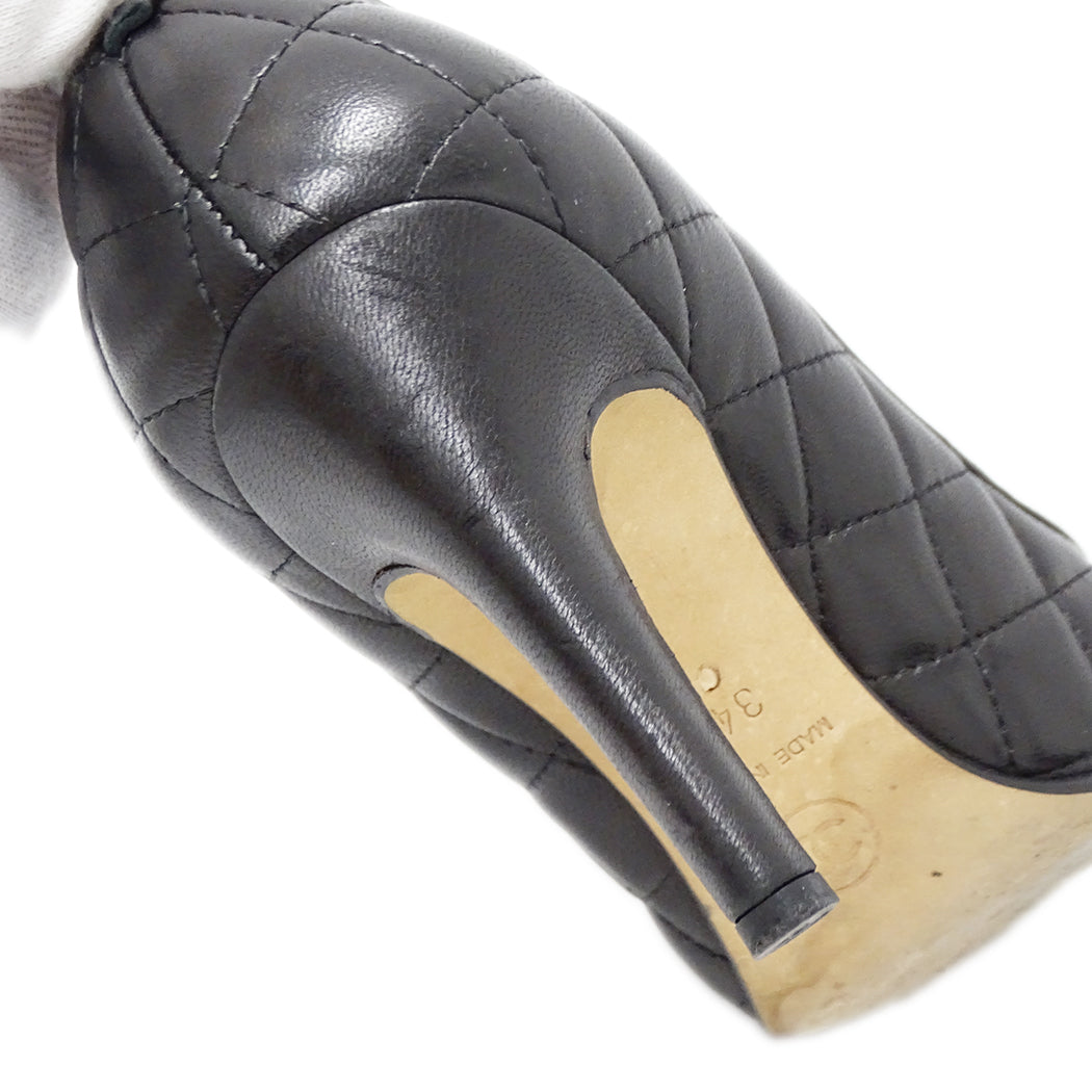 CHANEL シャネル パンプス マトラッセ ブラック レザー レディース 【中古】