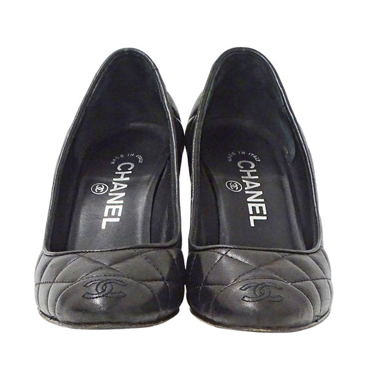 CHANEL シャネル パンプス マトラッセ ブラック レザー レディース 【中古】
