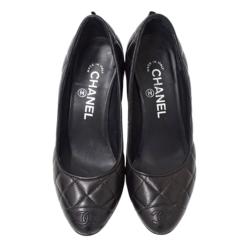 CHANEL シャネル パンプス マトラッセ ブラック レザー レディース 【中古】
