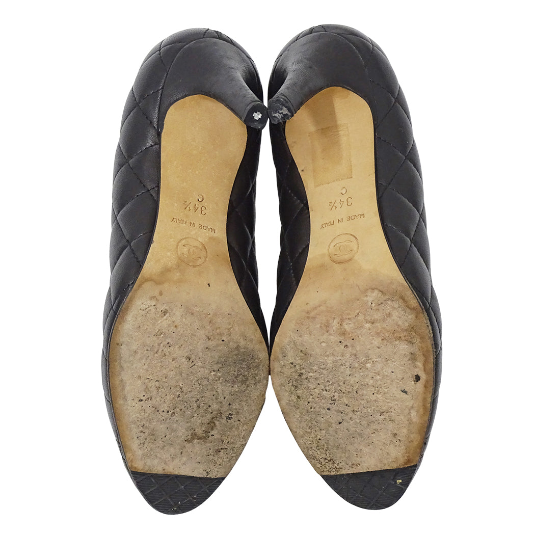 CHANEL シャネル パンプス マトラッセ ブラック レザー レディース 【中古】