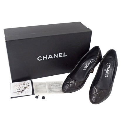 CHANEL シャネル パンプス マトラッセ ブラック レザー レディース 【中古】