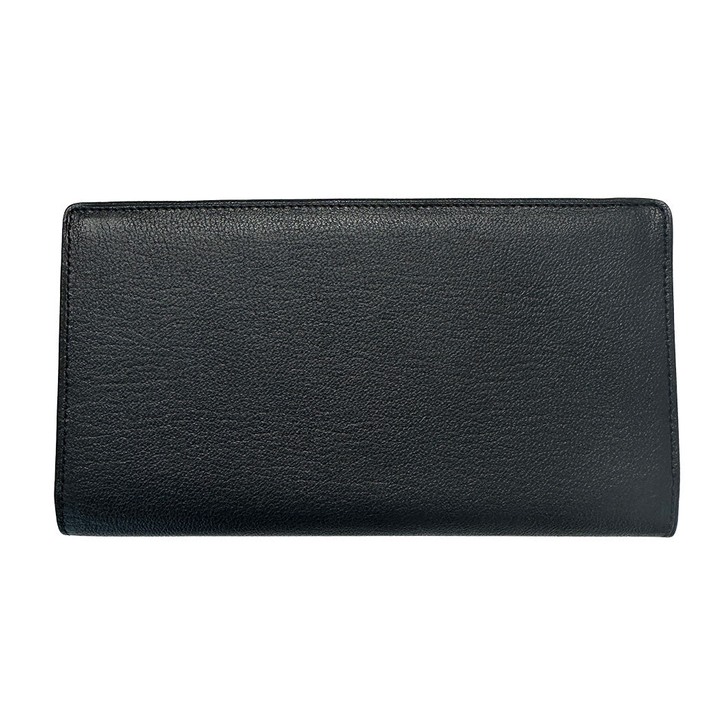CHANEL シャネル 長財布 ブラック ゴールド金具 レザー レディース 【中古】