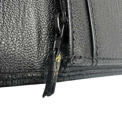 CHANEL シャネル 長財布 ブラック ゴールド金具 レザー レディース 【中古】