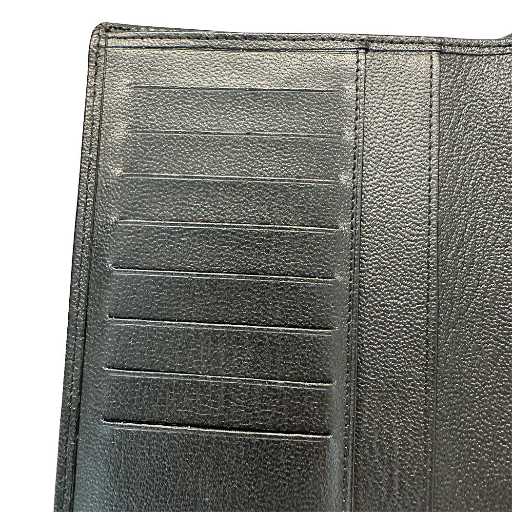 CHANEL シャネル 長財布 ブラック ゴールド金具 レザー レディース 【中古】