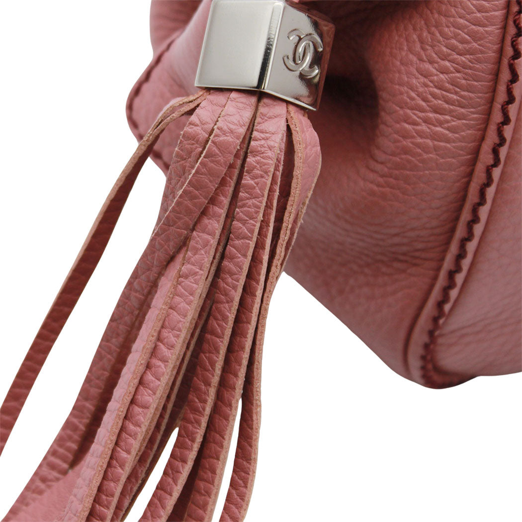 CHANEL シャネル ハンドバッグ ピンク シルバー金具 レザー レディース 【中古】