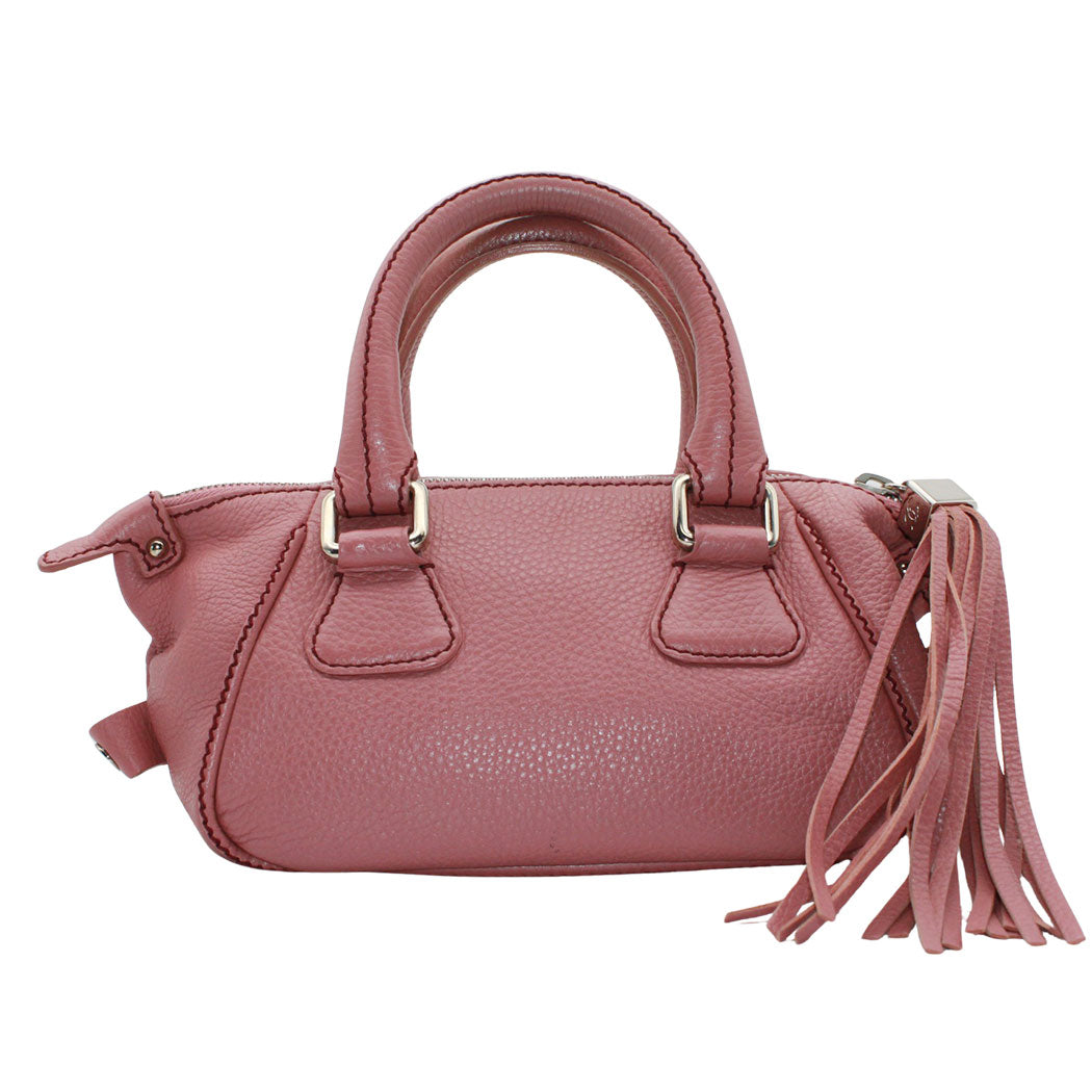 CHANEL シャネル ハンドバッグ ピンク シルバー金具 レザー レディース 【中古】