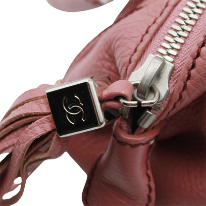 CHANEL シャネル ハンドバッグ ピンク シルバー金具 レザー レディース 【中古】