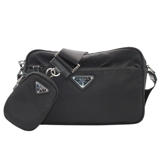 PRADA プラダ ショルダーバッグ ブラック ナイロン メンズ 【中古】