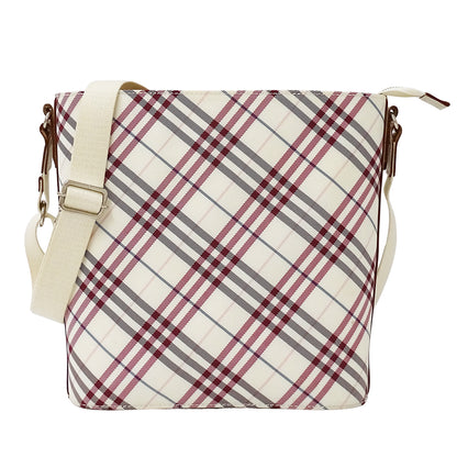 BURBERRY BLUE LABEL バーバリーブルーレーベル ショルダーバッグ ホワイト レッド キャンバス レディース 【中古】