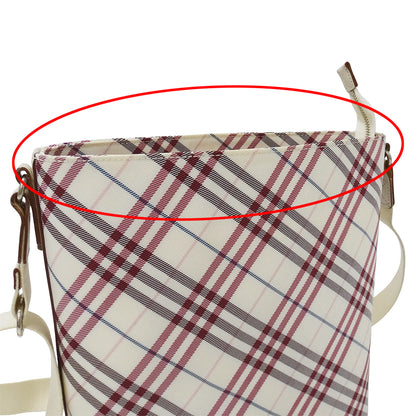 BURBERRY BLUE LABEL バーバリーブルーレーベル ショルダーバッグ ホワイト レッド キャンバス レディース 【中古】