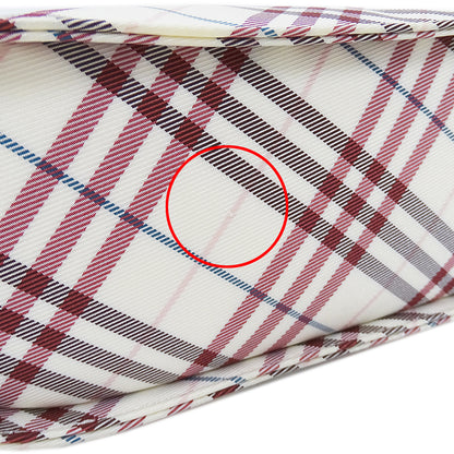 BURBERRY BLUE LABEL バーバリーブルーレーベル ショルダーバッグ ホワイト レッド キャンバス レディース 【中古】